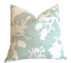 10 Sizes Available: SHANTUNG SILHOUETTE, Mineral / Schumacher Pillow Cover - Annabel Bleu