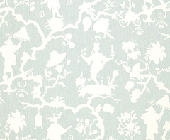 10 Sizes Available: SHANTUNG SILHOUETTE, Mineral / Schumacher Pillow Cover - Annabel Bleu