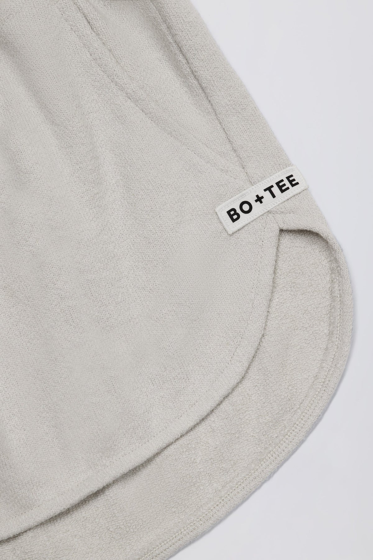 Button-Detail Mid-Rise Shorts in Light Grey