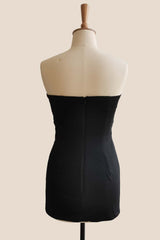 Double Twists Black Fitted Mini Dress