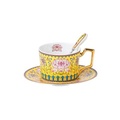 Experience Luxury - Snow Lotus Porcelain Coffee Cup and Saucer Set