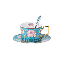 Experience Luxury - Snow Lotus Porcelain Coffee Cup and Saucer Set
