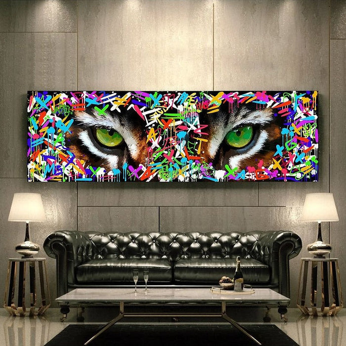 Fierce Gaze: Graffiti Tiger Eyes