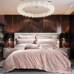Golden Embroidery Egyptian Cotton Bedding Set - Vintage & Luxurious Style