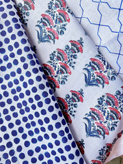Indigo Block Printed Dots Pillow Cover: Available in 10 Sizes - Annabel Bleu