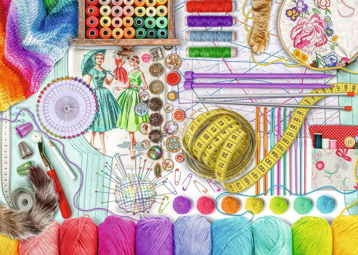 Needlework Station - 500 Piece Large Format Puzzle