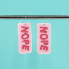 Nope Earrings - Pinks