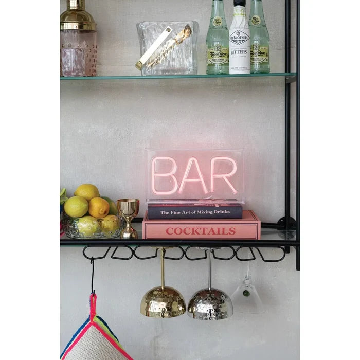 Plastic LED Neon Light with USB Cord "BAR", Red Greenhouse Home