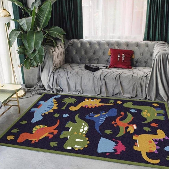 Playful Funny Dinosaur Area Rug - Whimsical Living Room Decor