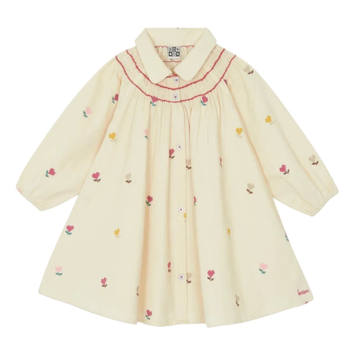 Poupe BB Short Sleeve Dress Coeur Flower
