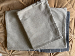 Sale: 12x18 Pillow Cover Beige or Grey Striped - Annabel Bleu