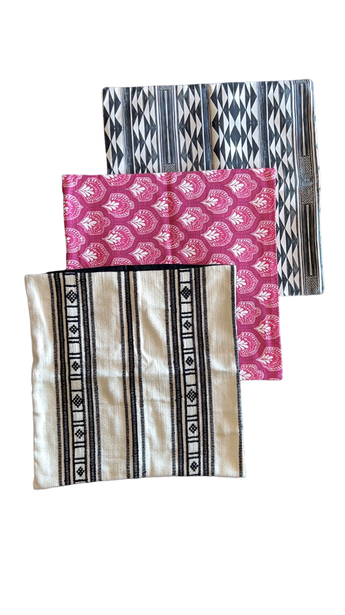 Sale: Black or Pink 18x18 Pillow Covers - Annabel Bleu