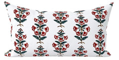 Spruce Berry Petunia Block Printed Canvas Pillow Cover: Available in 10 Sizes - Annabel Bleu