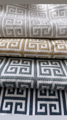 Venetian: Greek Key Performance Upholstery Fabric by the Yard - Annabel Bleu