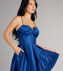 Joelle Satin Corset Skater Dress