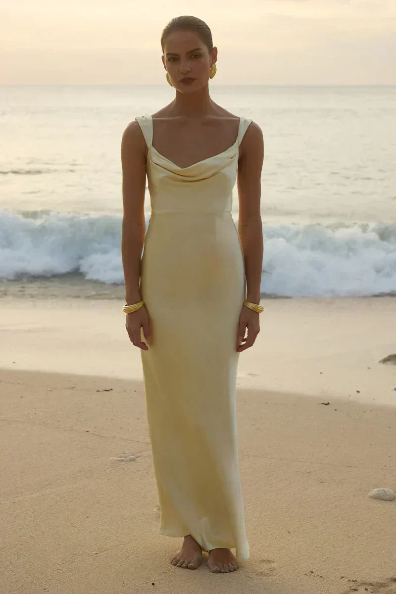 Margot Cowl Neck Satin Maxi Dress