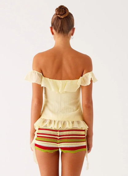Dylan Off Shoulder Top - Yellow