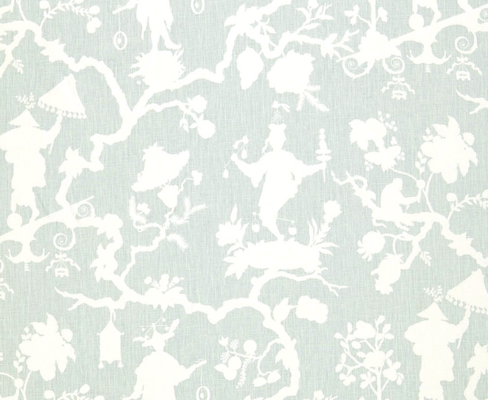 10 Sizes Available: SHANTUNG SILHOUETTE, Mineral / Schumacher Pillow Cover - Annabel Bleu