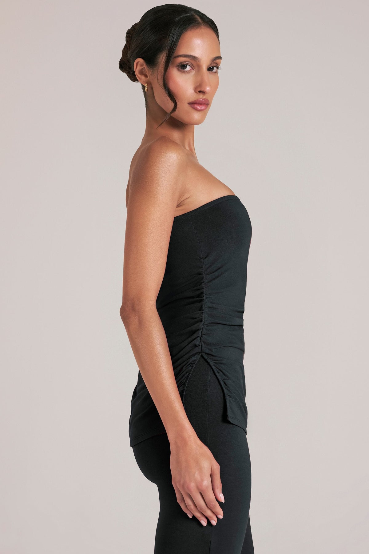 Bandeau Longline Top in Black