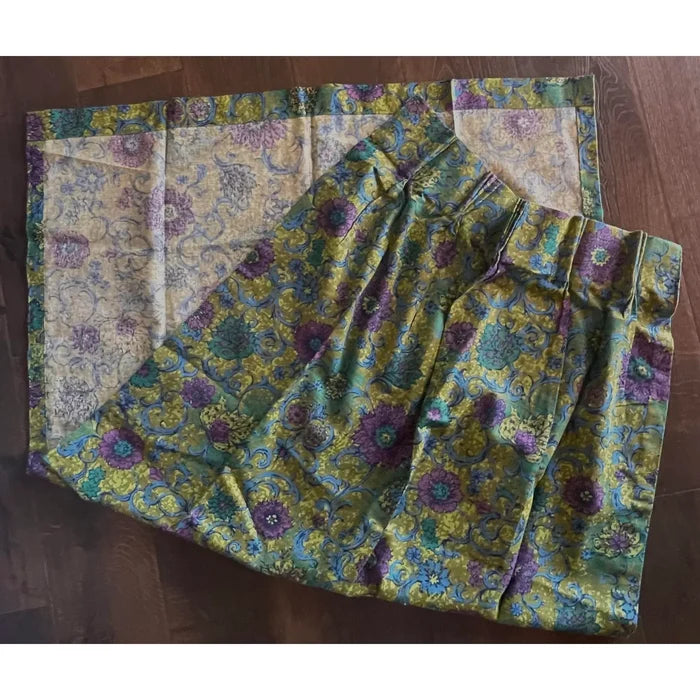 1960’s Lime and Purple Drapery Panel - Annabel Bleu