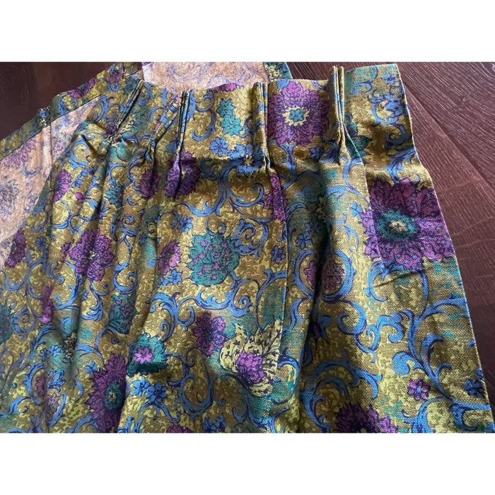 1960’s Lime and Purple Drapery Panel - Annabel Bleu