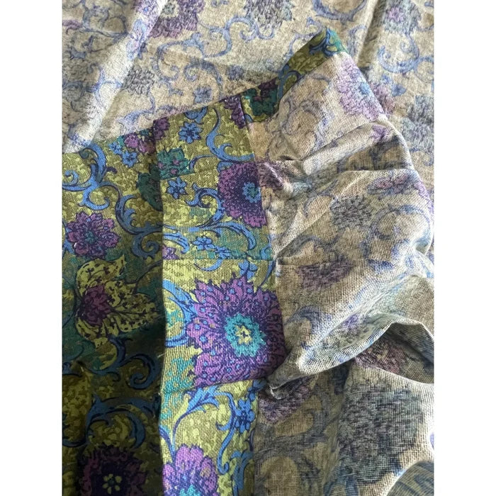 1960’s Lime and Purple Drapery Panel - Annabel Bleu