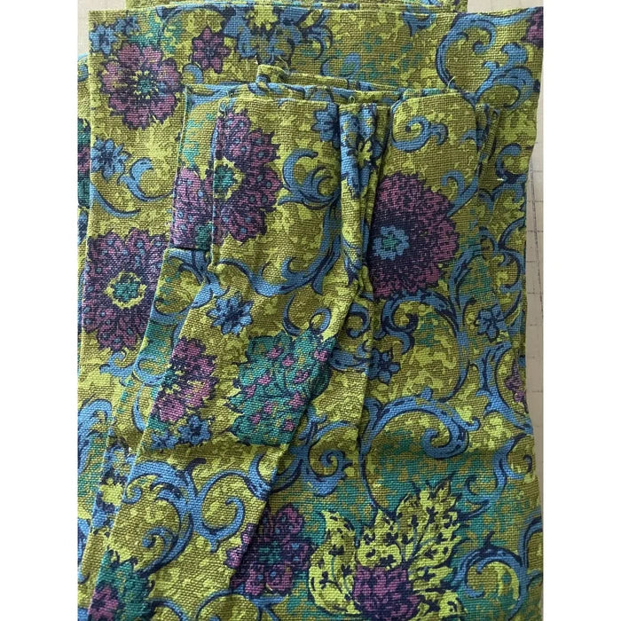 1960’s Lime and Purple Drapery Panel - Annabel Bleu