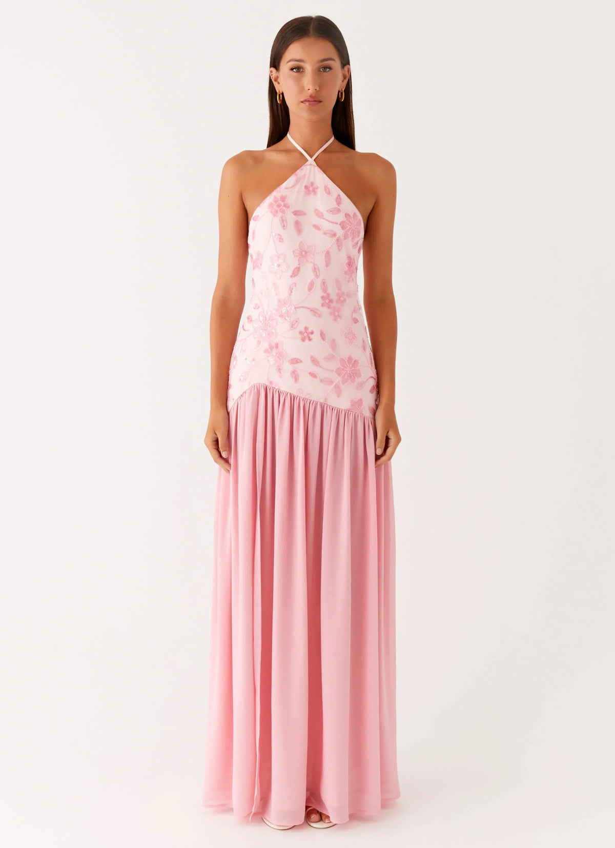 Janelle Beaded Maxi Dress - Pink
