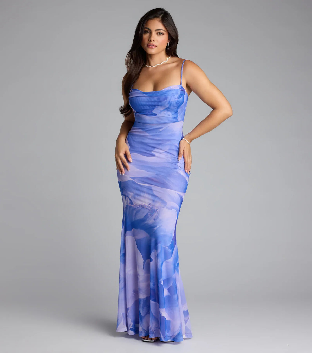 Coastal Luxe Floral Mermaid Maxi Dress