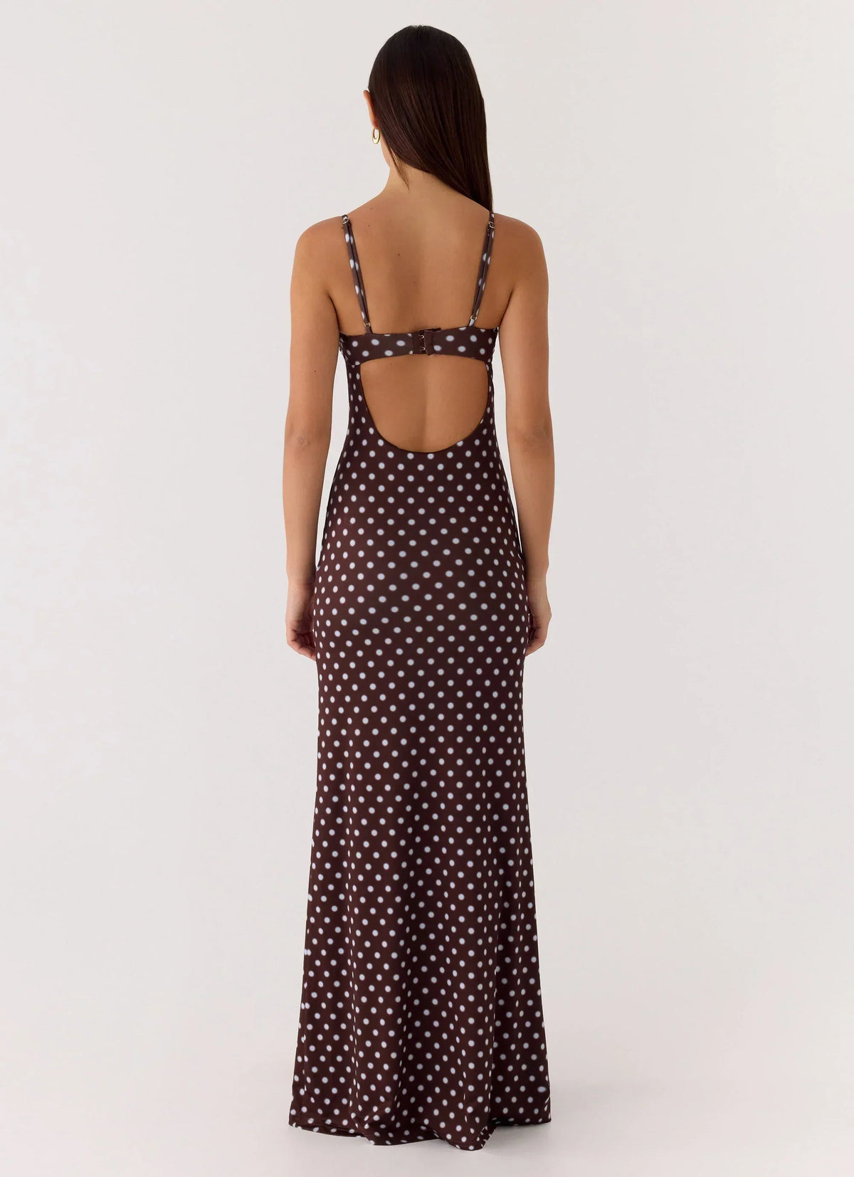 Vamonos Maxi Dress - Chocolate Blue Dot