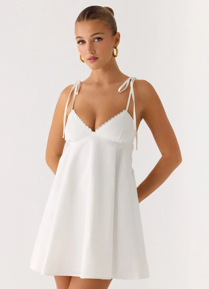 Take Me High Mini Dress - White