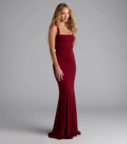 Nicola Strappy Tie-Back Mermaid Dress