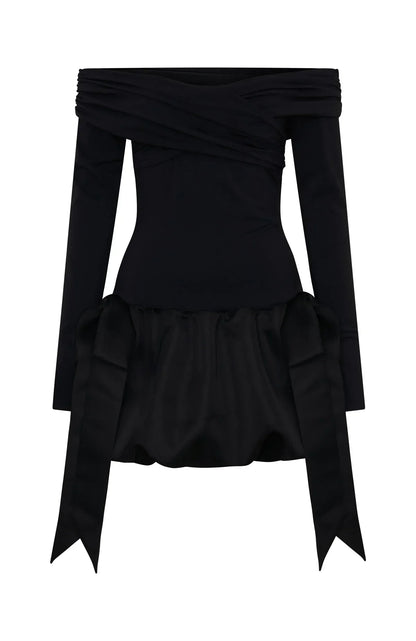Raise Hell Long Sleeve Mini Dress Black