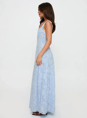 Margaux Burnout Maxi Dress Blue