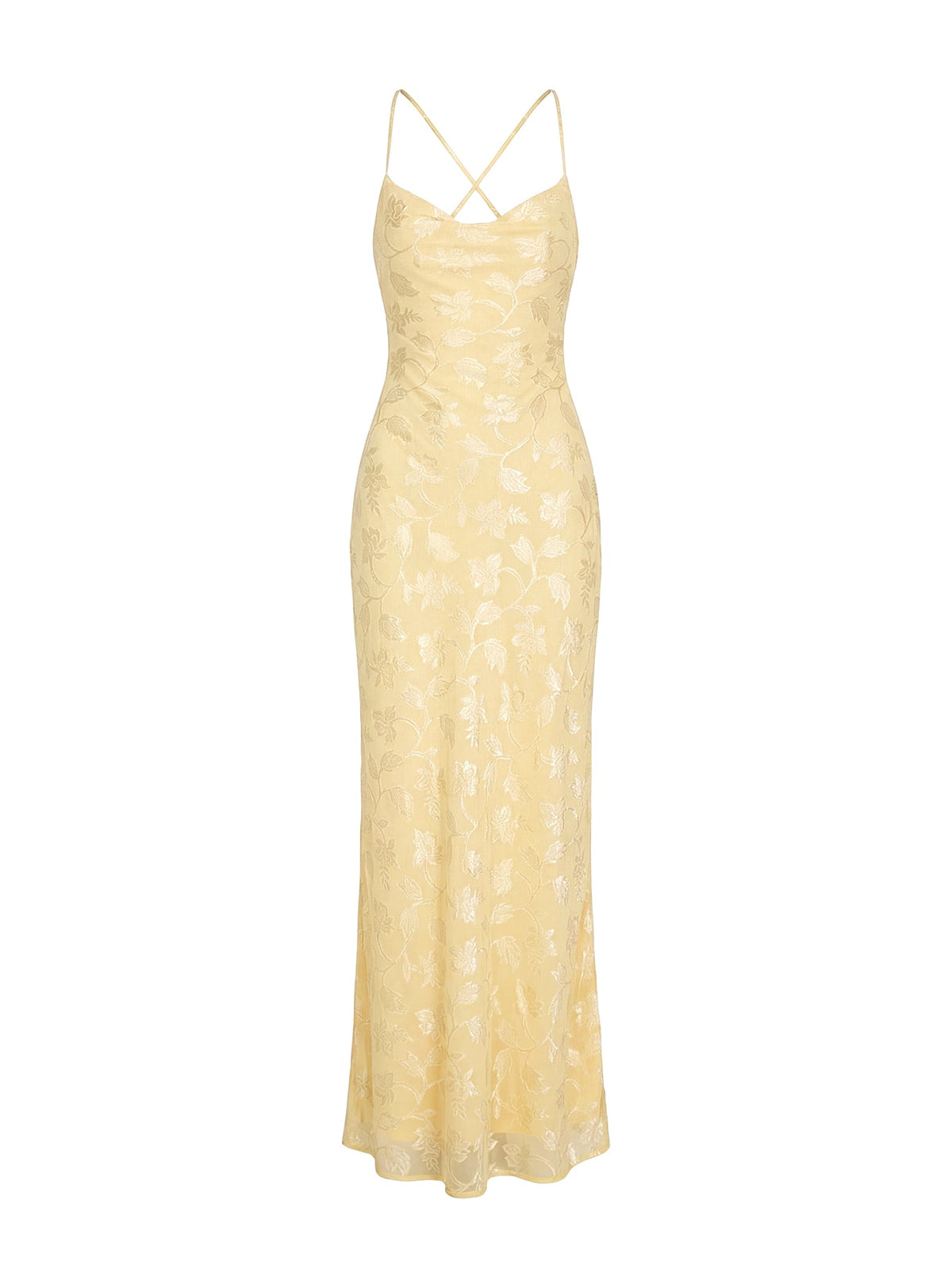 Celena Maxi Dress Lemon Burnout
