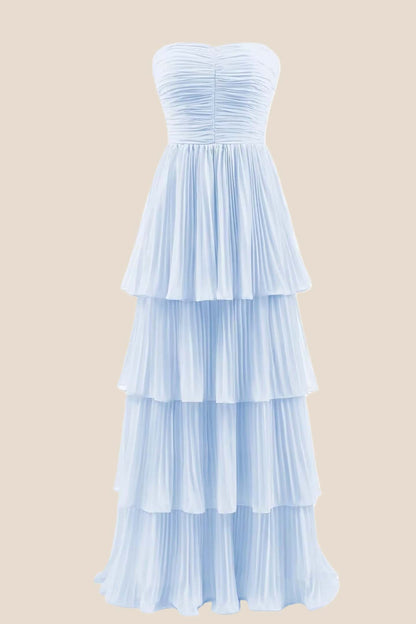 Emerald Green Chiffon Ruffles Long Party Dress