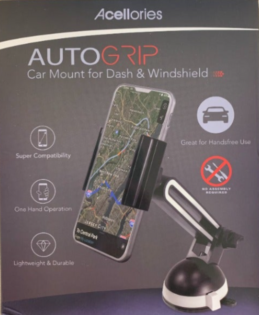 Acellories Auto Grip Car Mount for Dash & Windshield - Black