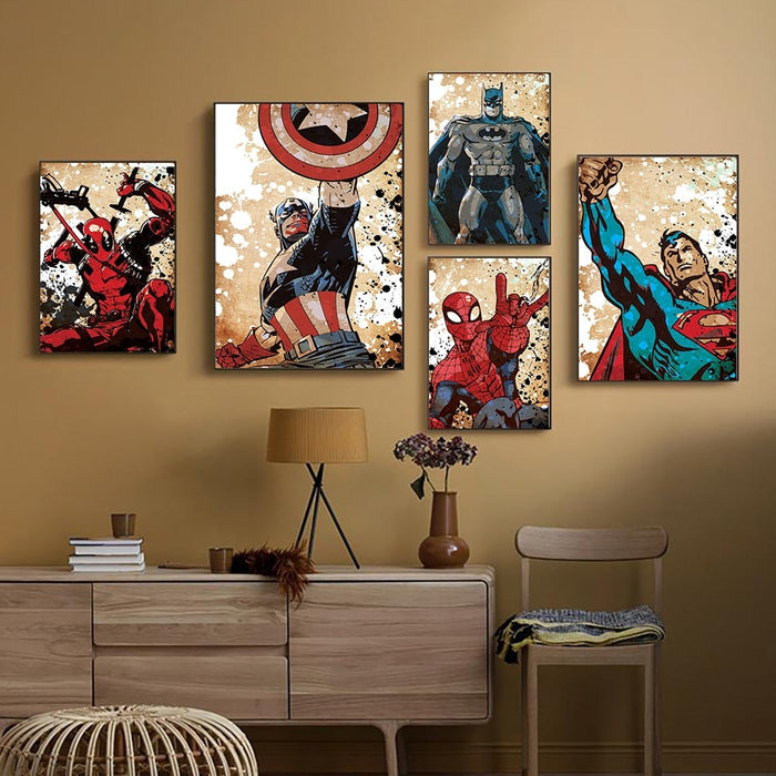 Action-packed Marvel: Super Heroes Movie Art Print Poster
