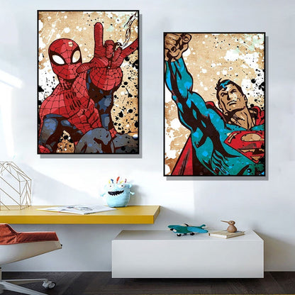 Action-packed Marvel: Super Heroes Movie Art Print Poster