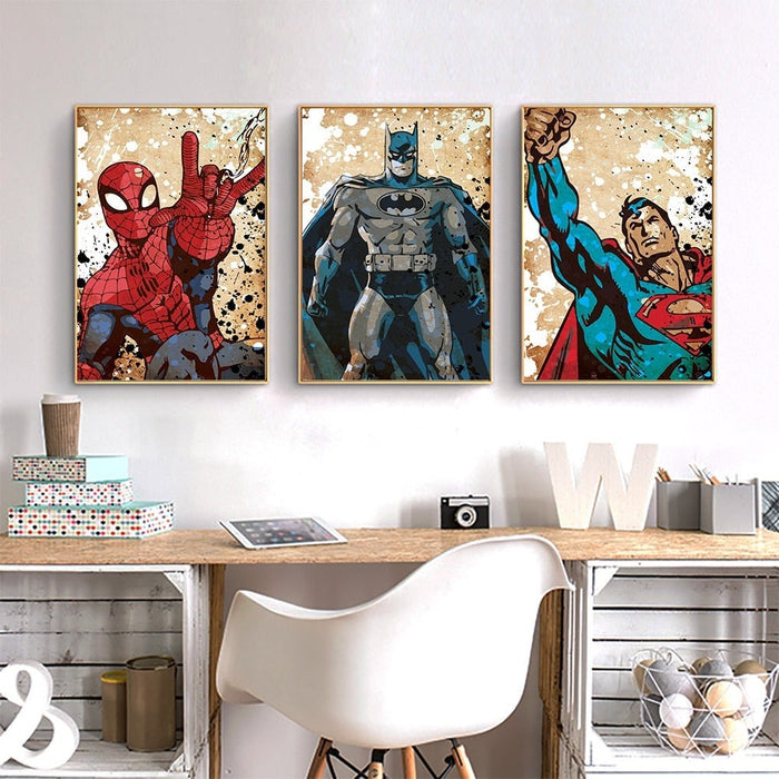 Action-packed Marvel: Super Heroes Movie Art Print Poster