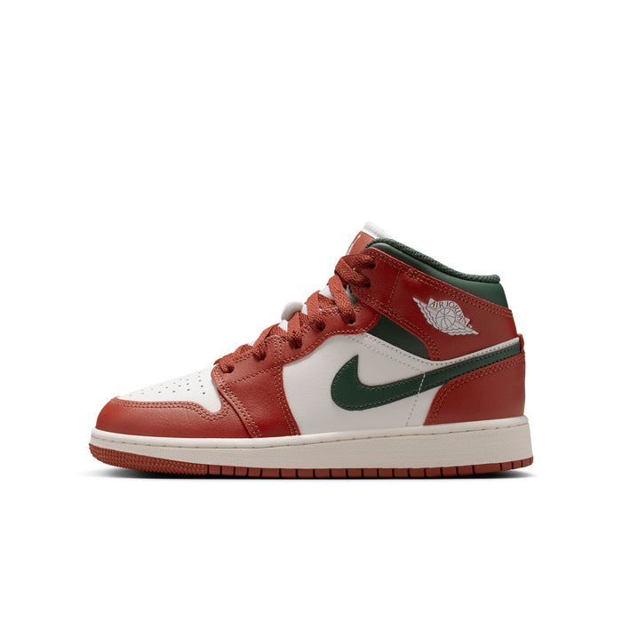 Air Jordan 1 Mid GS (Sail/Midnight Green)