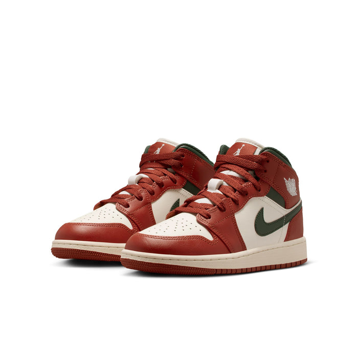 Air Jordan 1 Mid GS (Sail/Midnight Green)