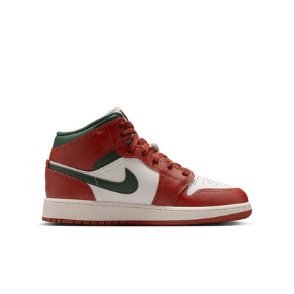 Air Jordan 1 Mid GS (Sail/Midnight Green)