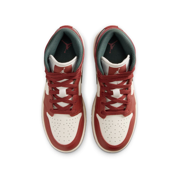 Air Jordan 1 Mid GS (Sail/Midnight Green)