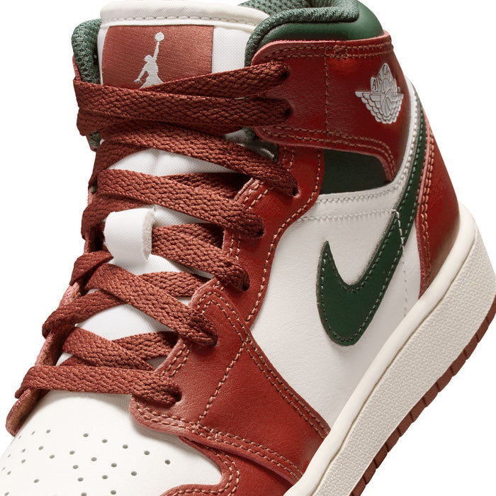 Air Jordan 1 Mid GS (Sail/Midnight Green)