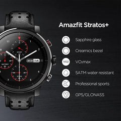 Amazfit Stratos+ Leather Strap Smartwatch - Professional