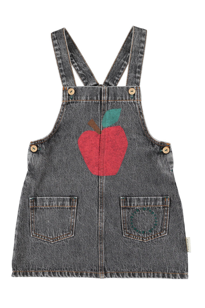 Apple Short Dress Washed Black Denim