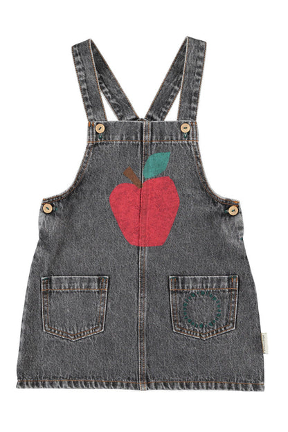 Apple Short Dress Washed Black Denim