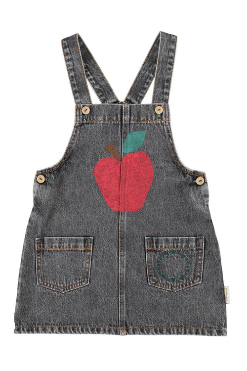 Apple Short Dress Washed Black Denim