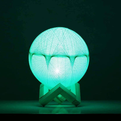 Artisan-Crafted Woolen Yarn Lunar Lamp: Soft Glow and Decorative Delight